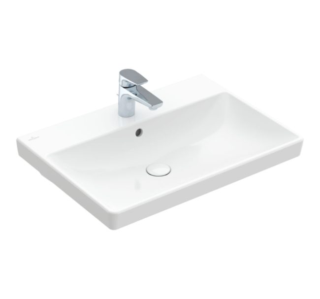 41586501- Villeroy & Boch Avento Washbasin, 650 x 470 x 180 mm, White Alpin, with overflow