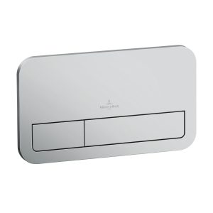 92249069- Villeroy & Boch ViConnect installation systems Toilet flush plate 200S, Dual flush, Brushed Chrome