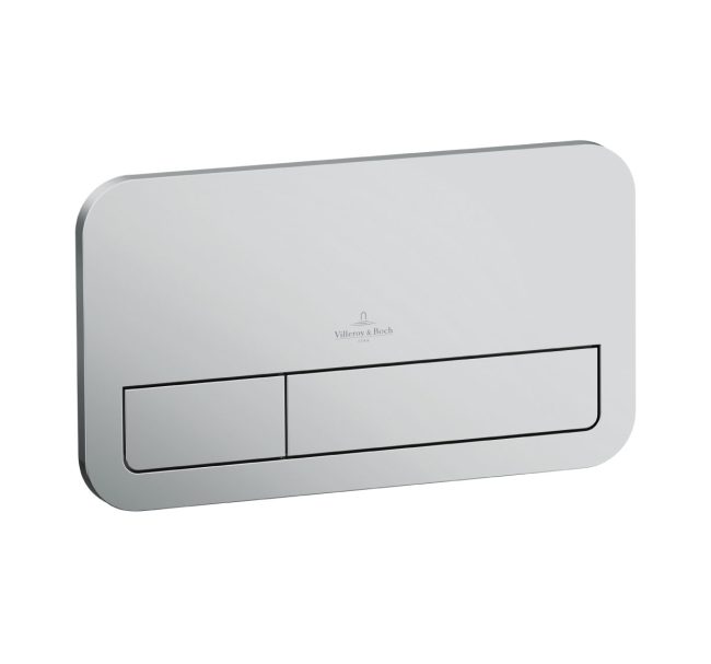 92249069- Villeroy & Boch ViConnect installation systems Toilet flush plate 200S, Dual flush, Brushed Chrome